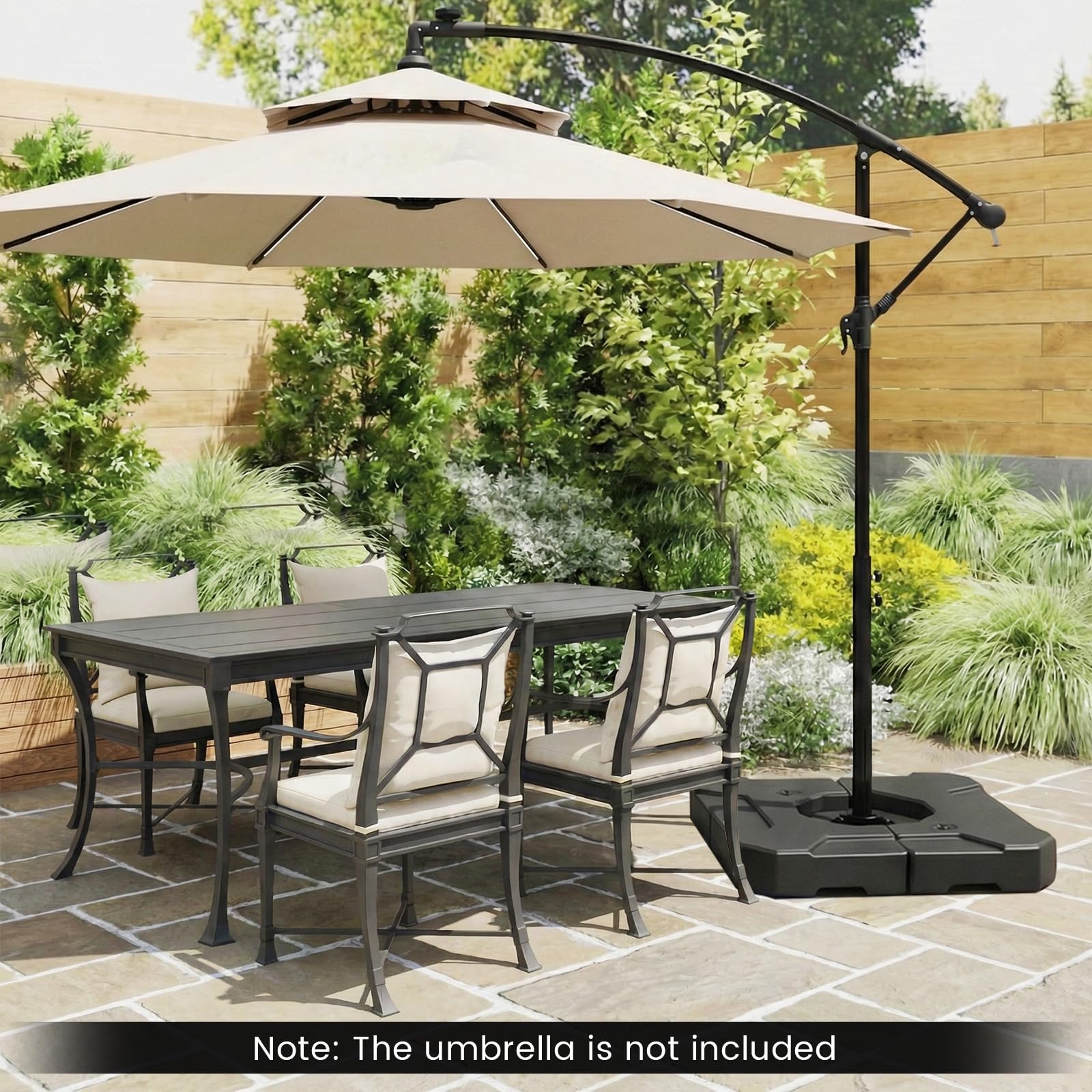 274 LBS Cantilever Patio Umbrella Base with Handles for Bathroom, Kitchen & Home Upgrades