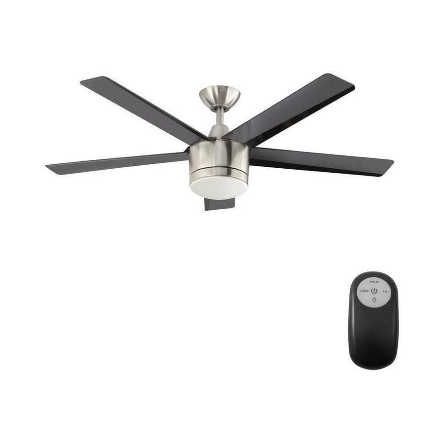 48 in. Integrated LED Indoor Brushed Nickel Ceiling Fan with Light Kit and Remote Control for Bedroom, Living Room & Home Comfort