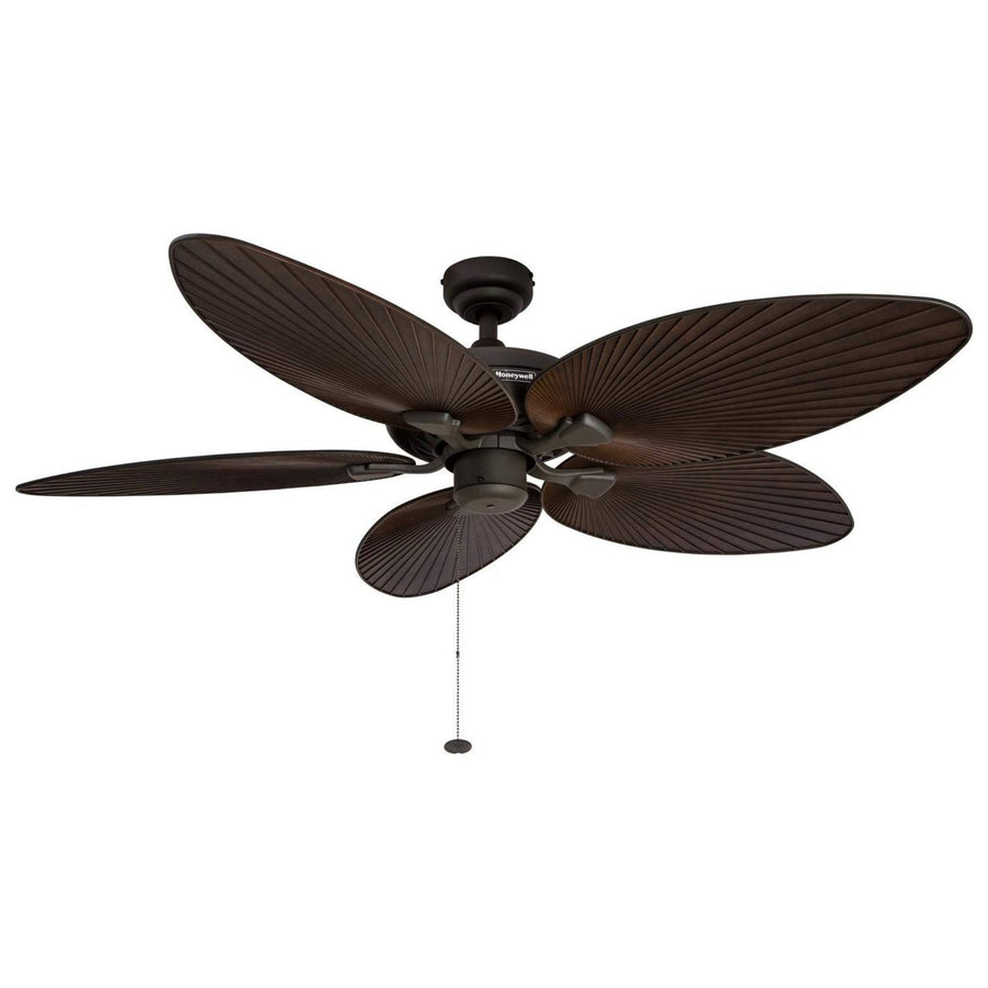 52" Honeywell Palm Island Bronze Tropical Ceiling Fan for Bedroom, Living Room & Home Comfort