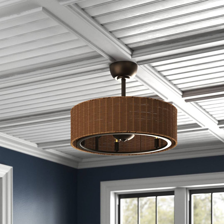 24.2'' Klyde 3 - Blade Chandelier Ceiling Fan with Remote Control and Light Kit Included Sand & Stable for Bedroom, Living Room & Home Comfort